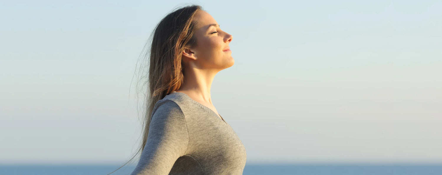 Woman breathing